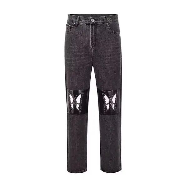 VIBE Street butterfly embroidered patchwork straight jeans Size US 32 / EU 48 - 5 Thumbnail
