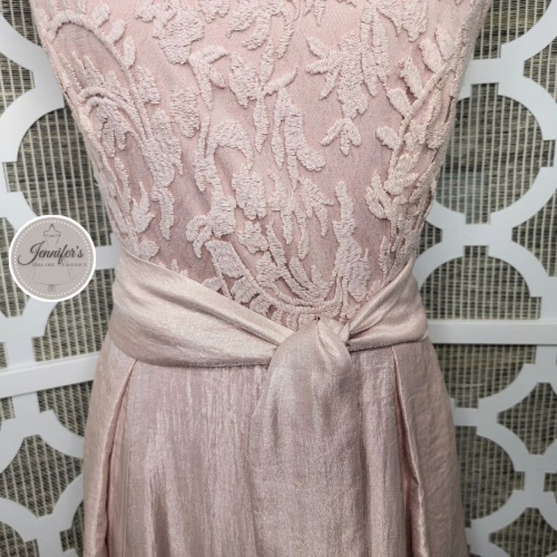 Adrianna Papell Adrianna Papell Blush Pink Shimmer Embroidered Bodice Dress Size XL / US 12-14 / IT 48-50 - 6 Thumbnail