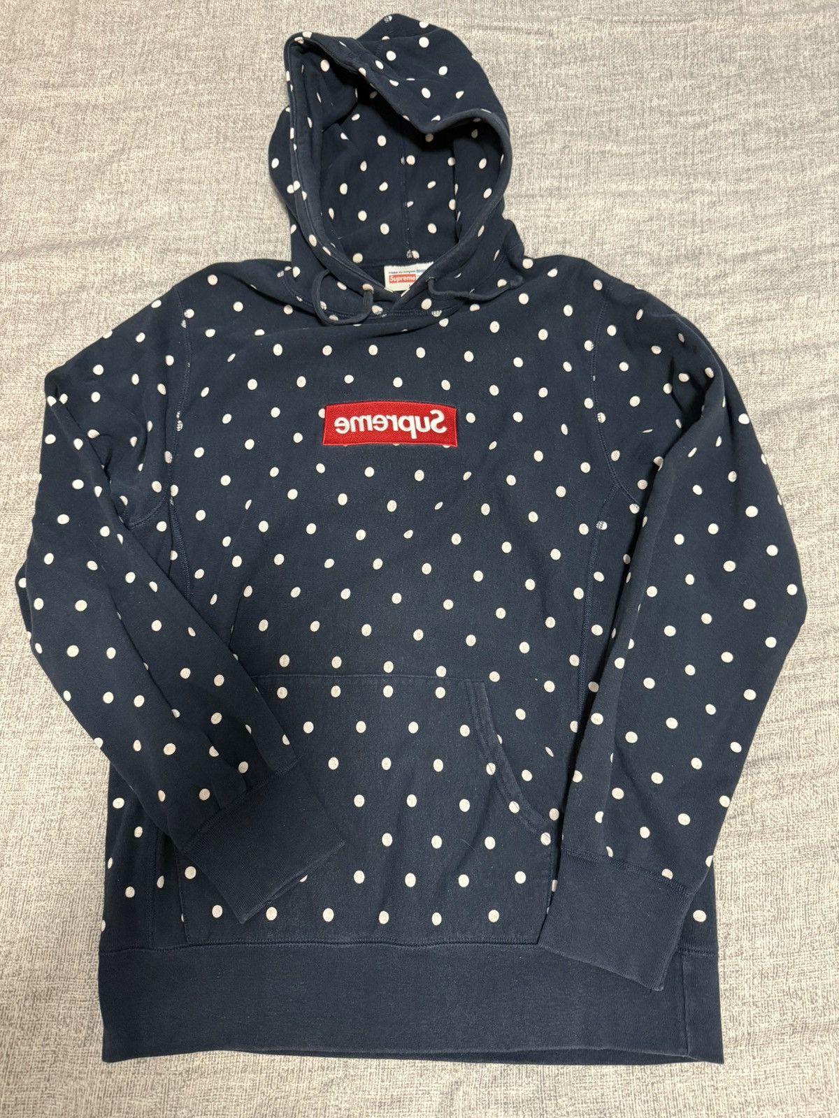 Comme des Garcons Supreme cdg navy dot box logo hooded sweatshirt hoodie Size US L / EU 52-54 / 3 - 1 Thumbnail