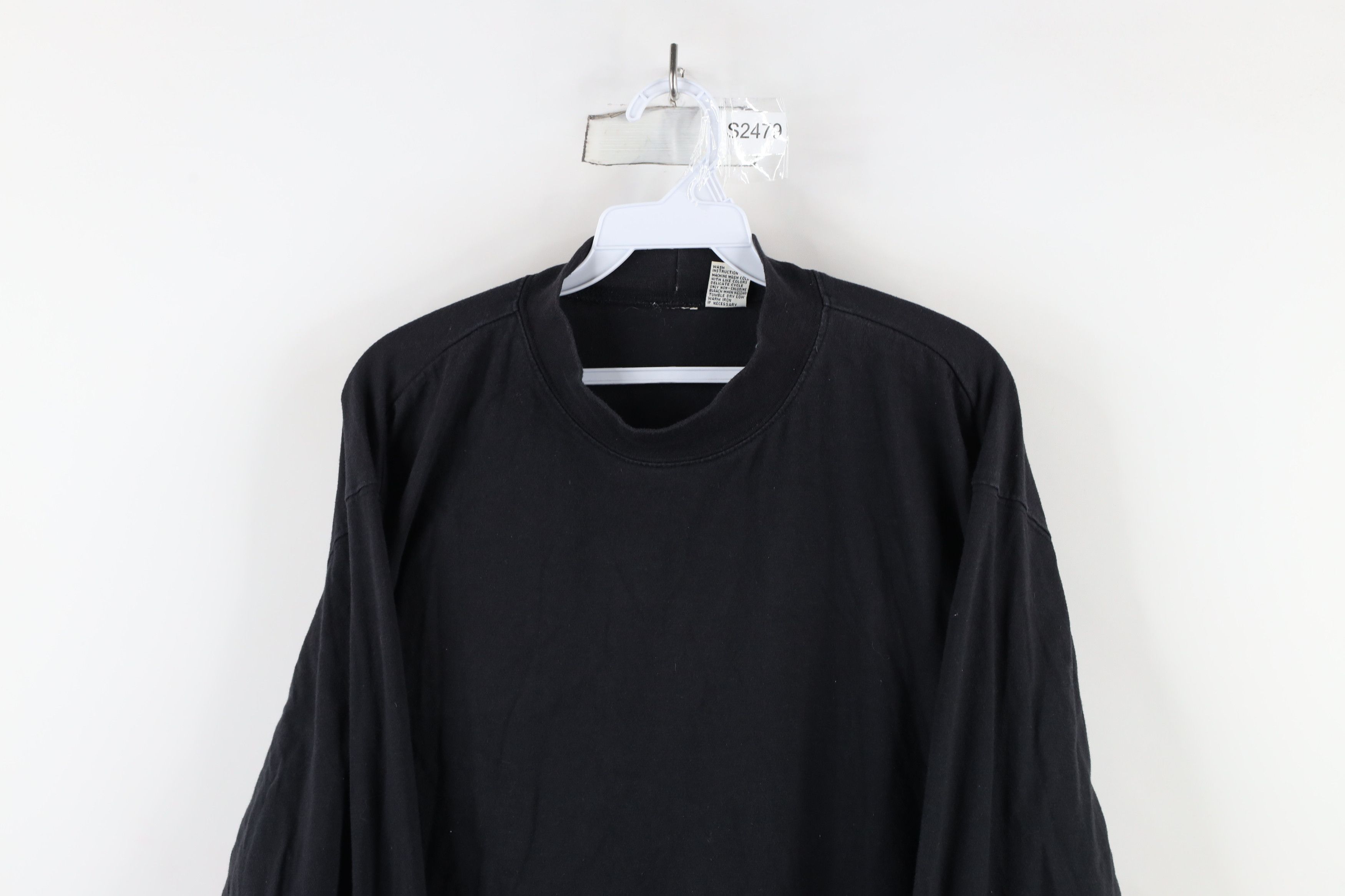 Vintage Vintage 90s Streetwear Blank Mock Neck Long Sleeve T-Shirt Size US L / EU 52-54 / 3 - 2 Thumbnail