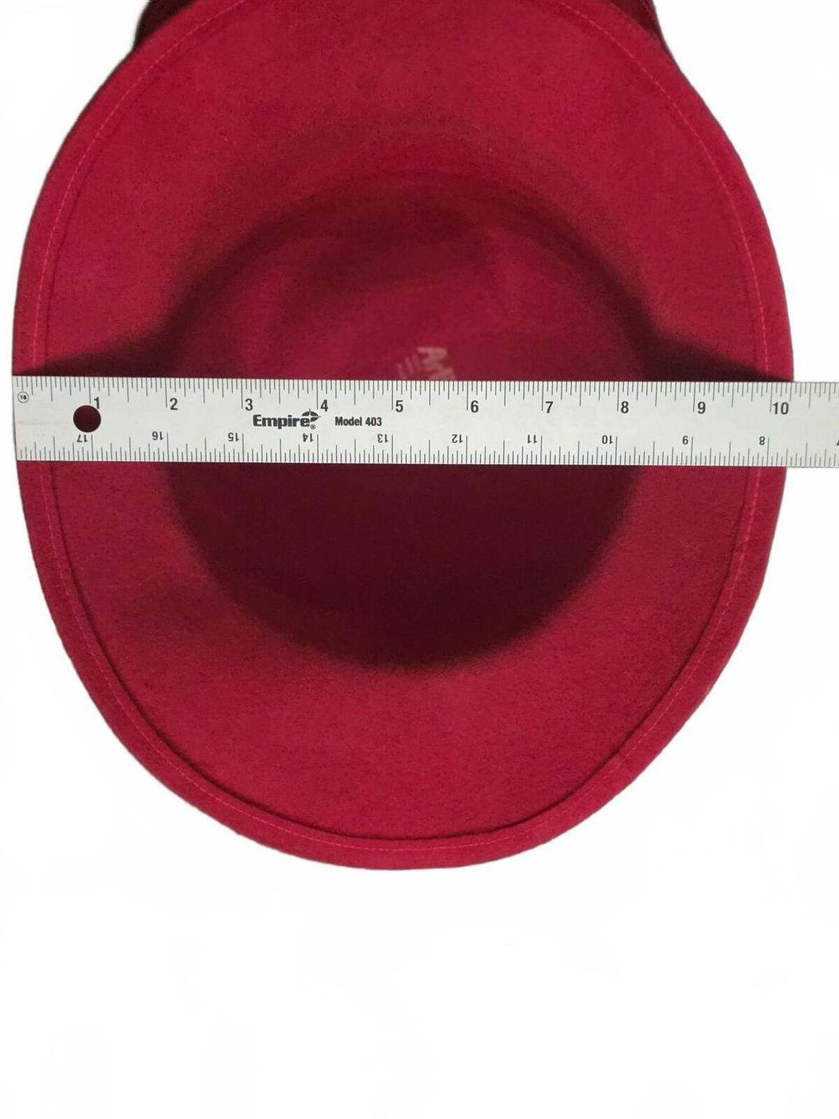AGLINI Vintage Arlin Red Wool Cloche Hat with Side Organza Bow Size ONE SIZE - 11 Thumbnail