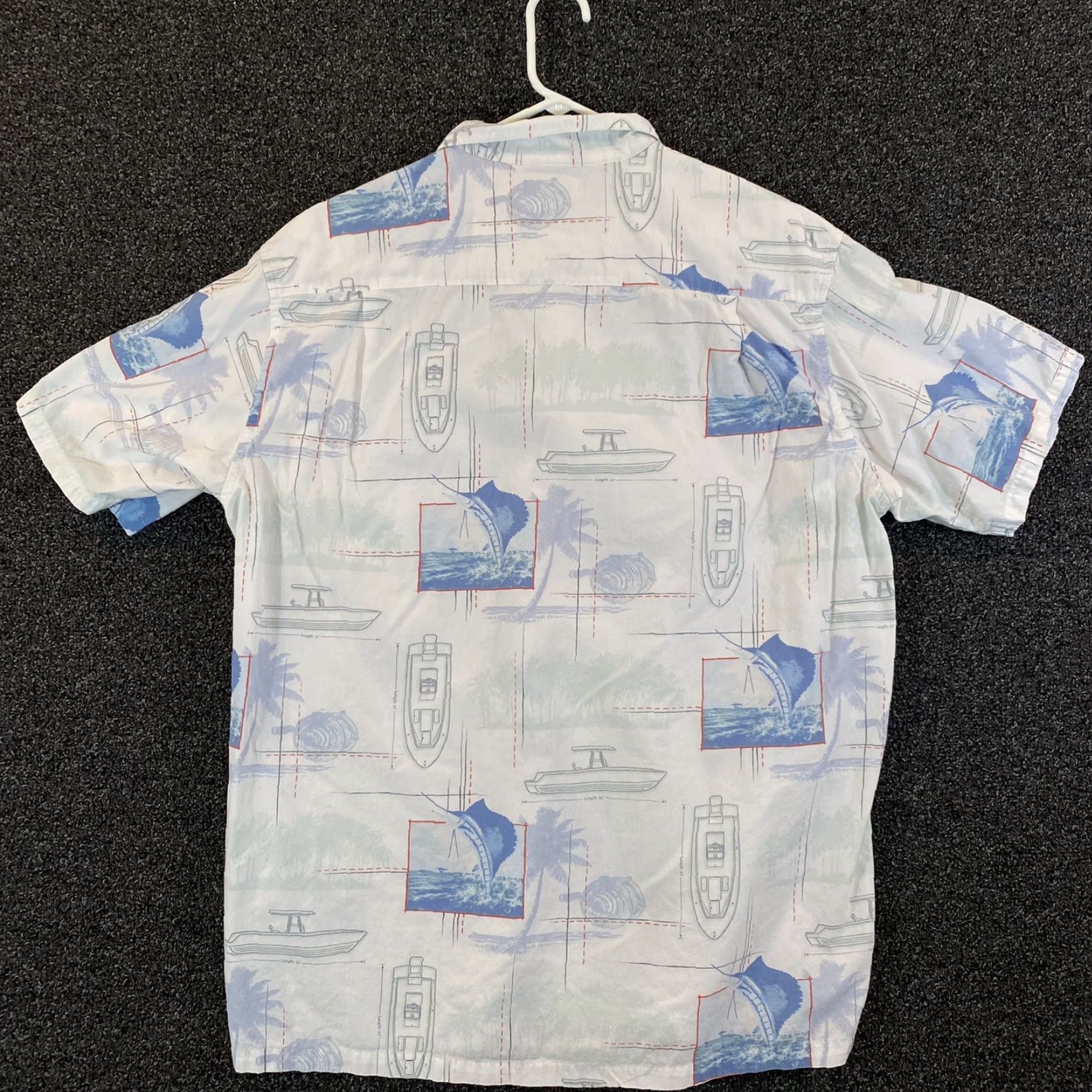 Vintage VINTAGE Columbia Shirt Men 2XL Short Sleeve Button-Up Cotton White Blue Fish Boat Sport Size US XXL / EU 58 / 5 - 5 Thumbnail
