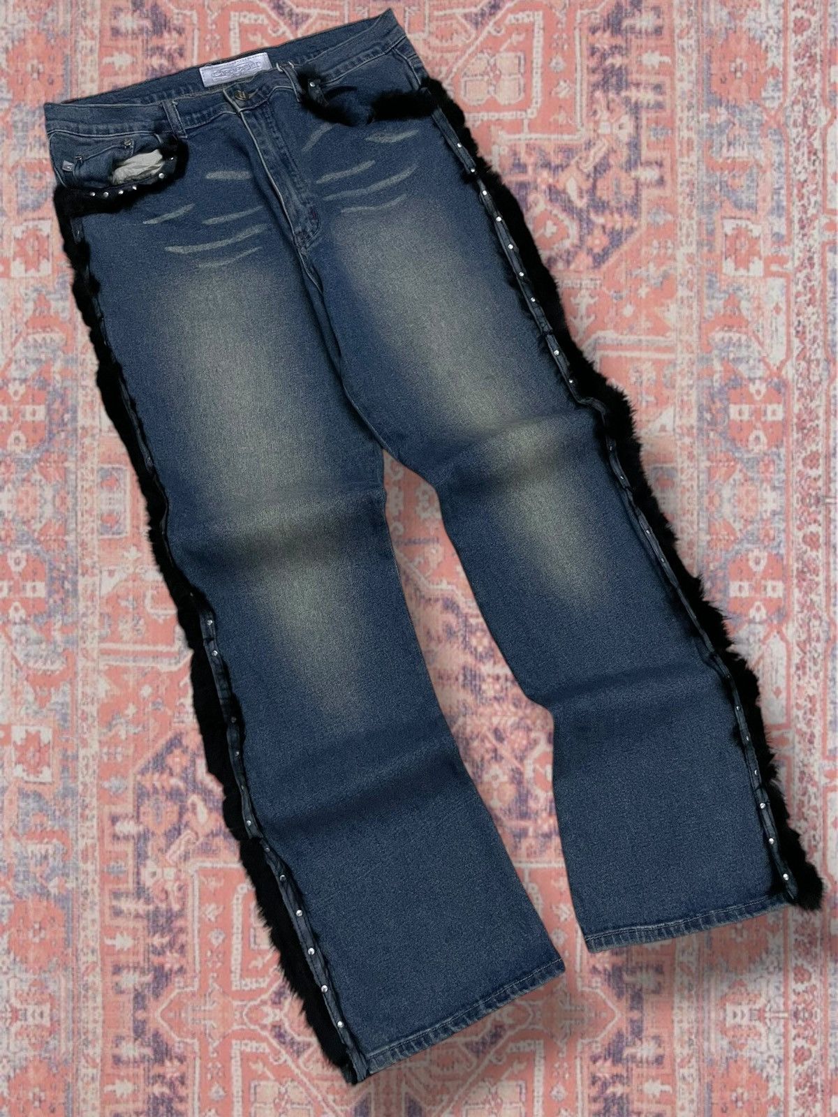 Hysteric Glamour Vintage 1990s Designer Japan Rare Chest Fur Adore Denim Size US 32 / EU 48 - 2 Thumbnail