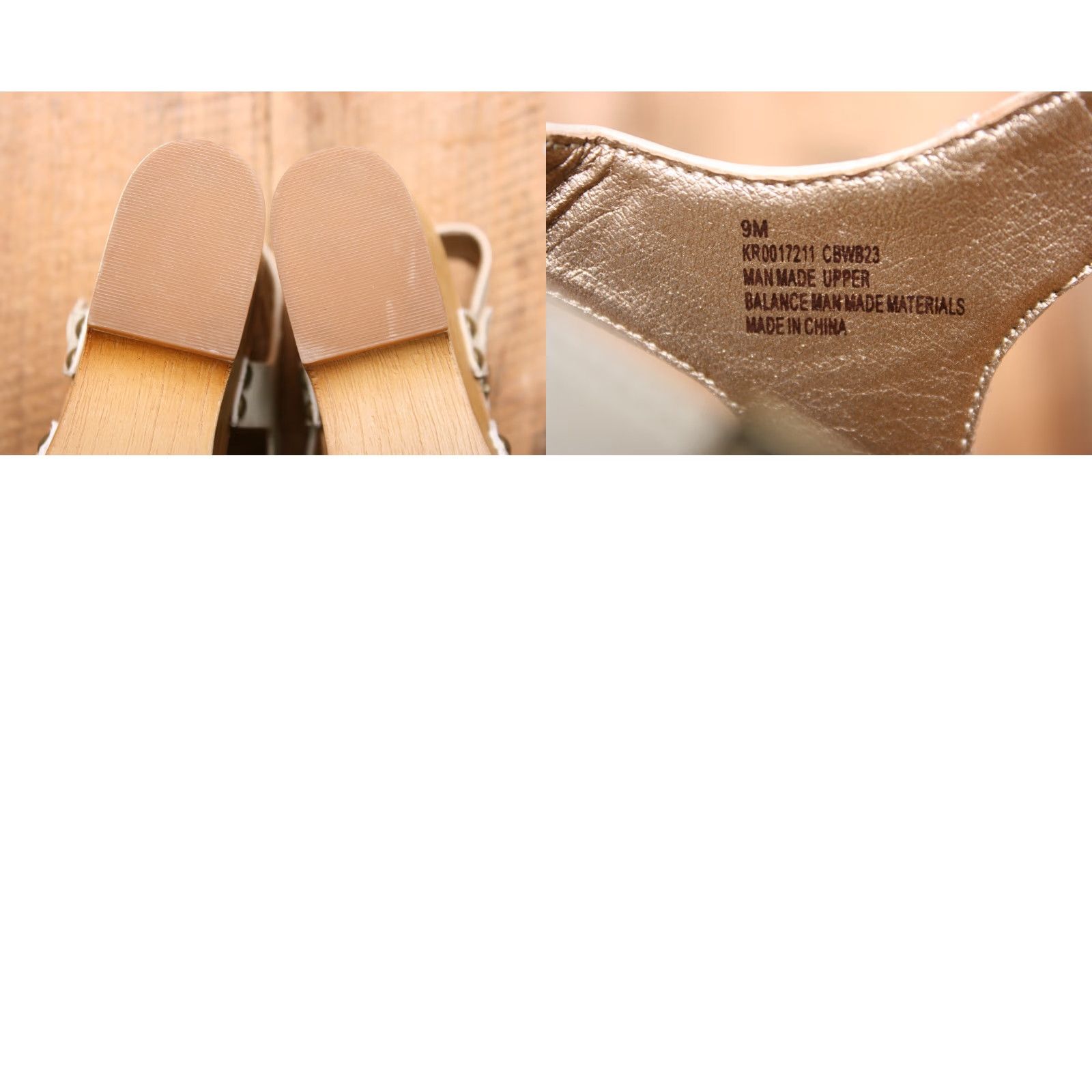 Vintage KORK-EASE Dawson Ivory Leather Platform Sandals Wedge 4.5" Wood Heel Sz. 9M Womens Size US 9 / IT 39 - 8 Thumbnail