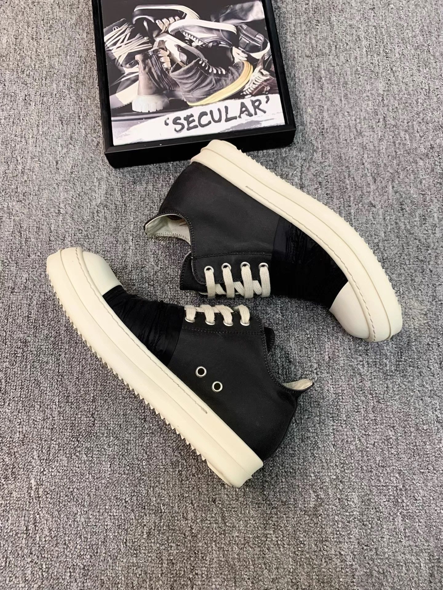 Rick Owens Rick Owens Black Strap High Top Sneakers K34 Size US 7.5 / IT 37.5 - 6 Thumbnail