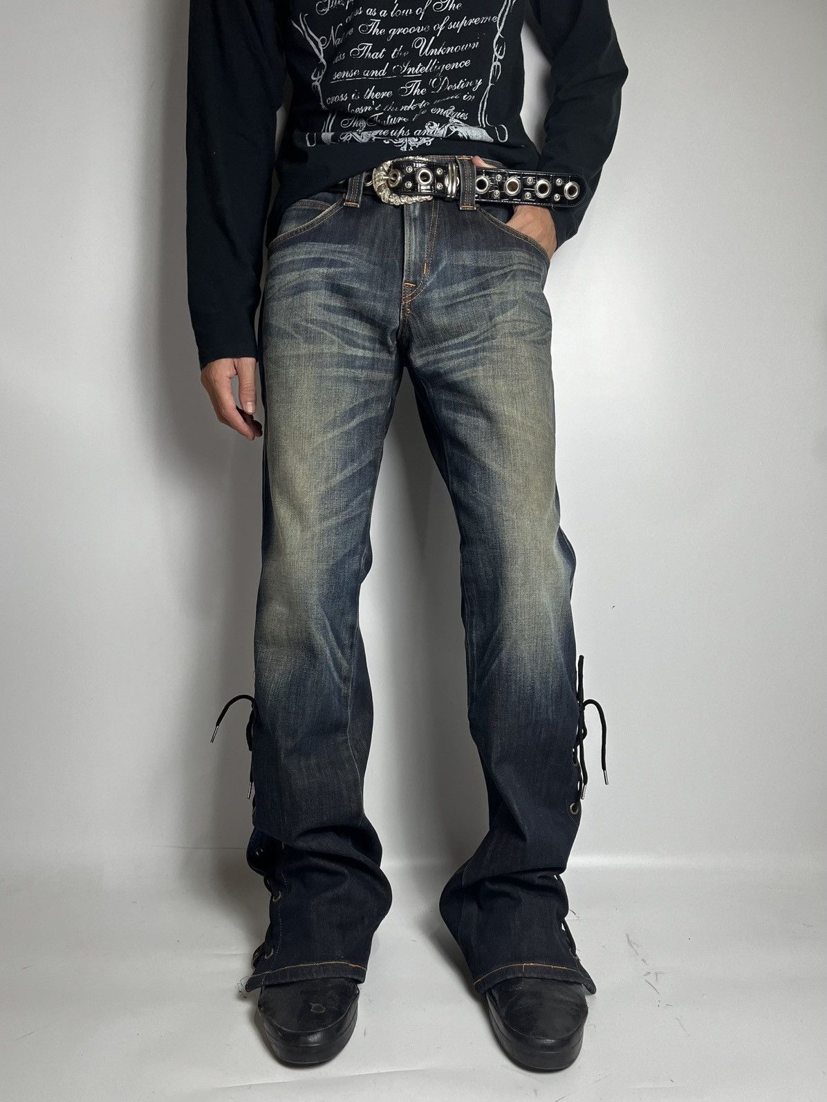 Edwin × Jean Lace up edwin flares wash pant japanese brand Size US 32 / EU 48 - 1 Thumbnail