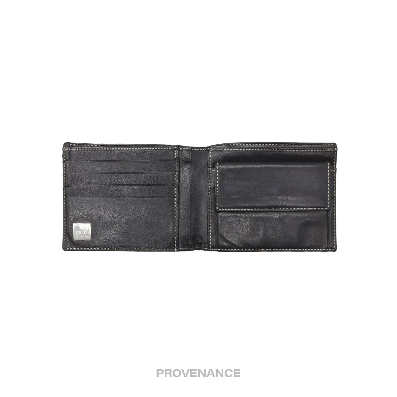 Fendi 🔴 Fendi Bifold Wallet - Micro FF Zucca Canvas Navy Size ONE SIZE - 5 Thumbnail