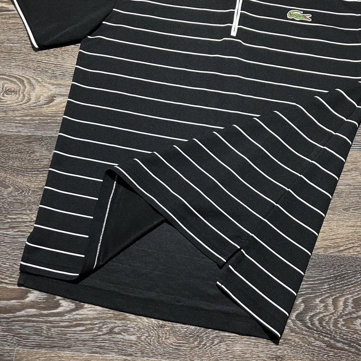 Lacoste Vintage LACOSTE Sport 1/3 Zip Black/White Striped Polo Shirt Size US L / EU 52-54 / 3 - 3 Thumbnail