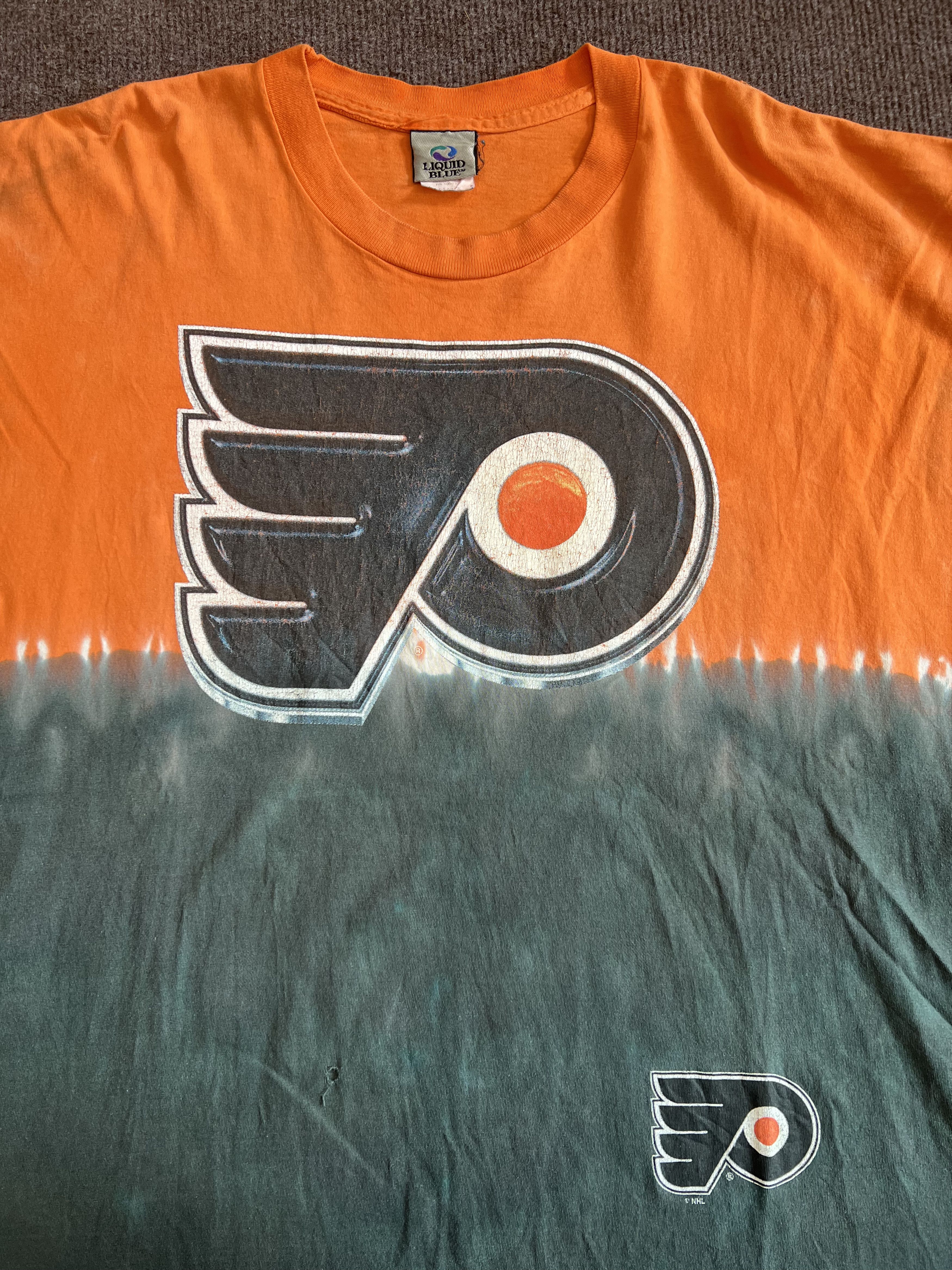 NHL Vintage 90s Liquid Blue NHL Philadelphia Flyers Tie Dye Tee Size US XXL / EU 58 / 5 - 6 Thumbnail