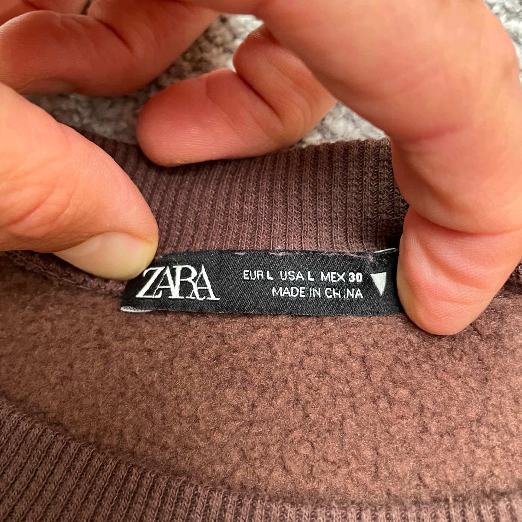 Zara Zara Cropped Drawstring Pullover Sweatshirt Womens Large Brown Fleece Casual Size L / US 10 / IT 46 - 4 Thumbnail