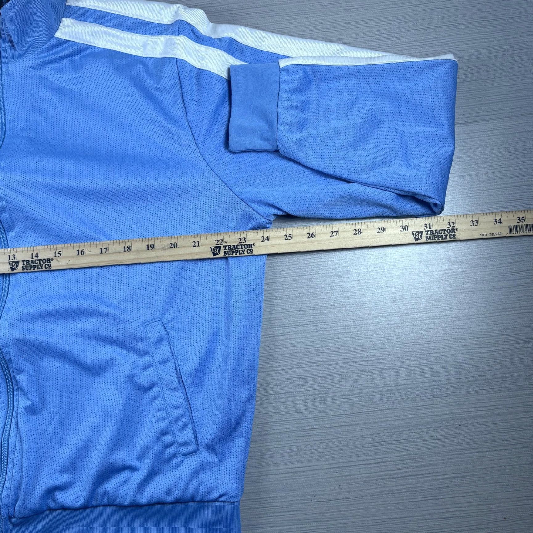 Starter Starter Jacket Mens Large Blue Mist Track Full Zip Retro Striped 100% Polyester Size US L / EU 52-54 / 3 - 2 Thumbnail