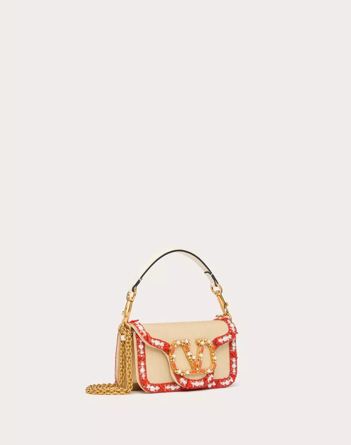 Valentino oc11z0725 Size:OS/Locò Raffia Shoulder Bag in Beige Size ONE SIZE - 2 Thumbnail