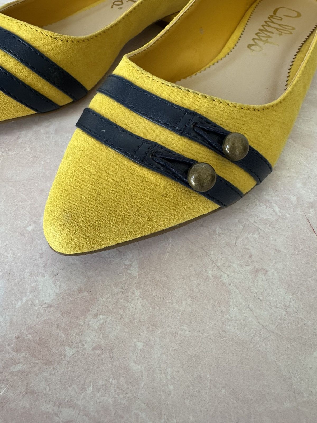 Vintage Callisto Size 6 mustard yellow women’s pointed flats Size US 6 / IT 36 - 2 Thumbnail