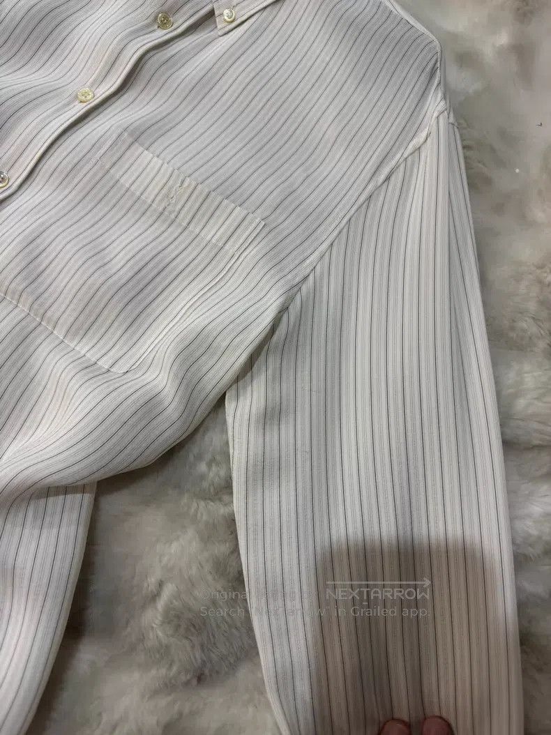 Saint Laurent Paris Saint Laurent Paris Mulberry Silk Striped Shirt Size XS / US 0-2 / IT 36-38 - 8 Thumbnail