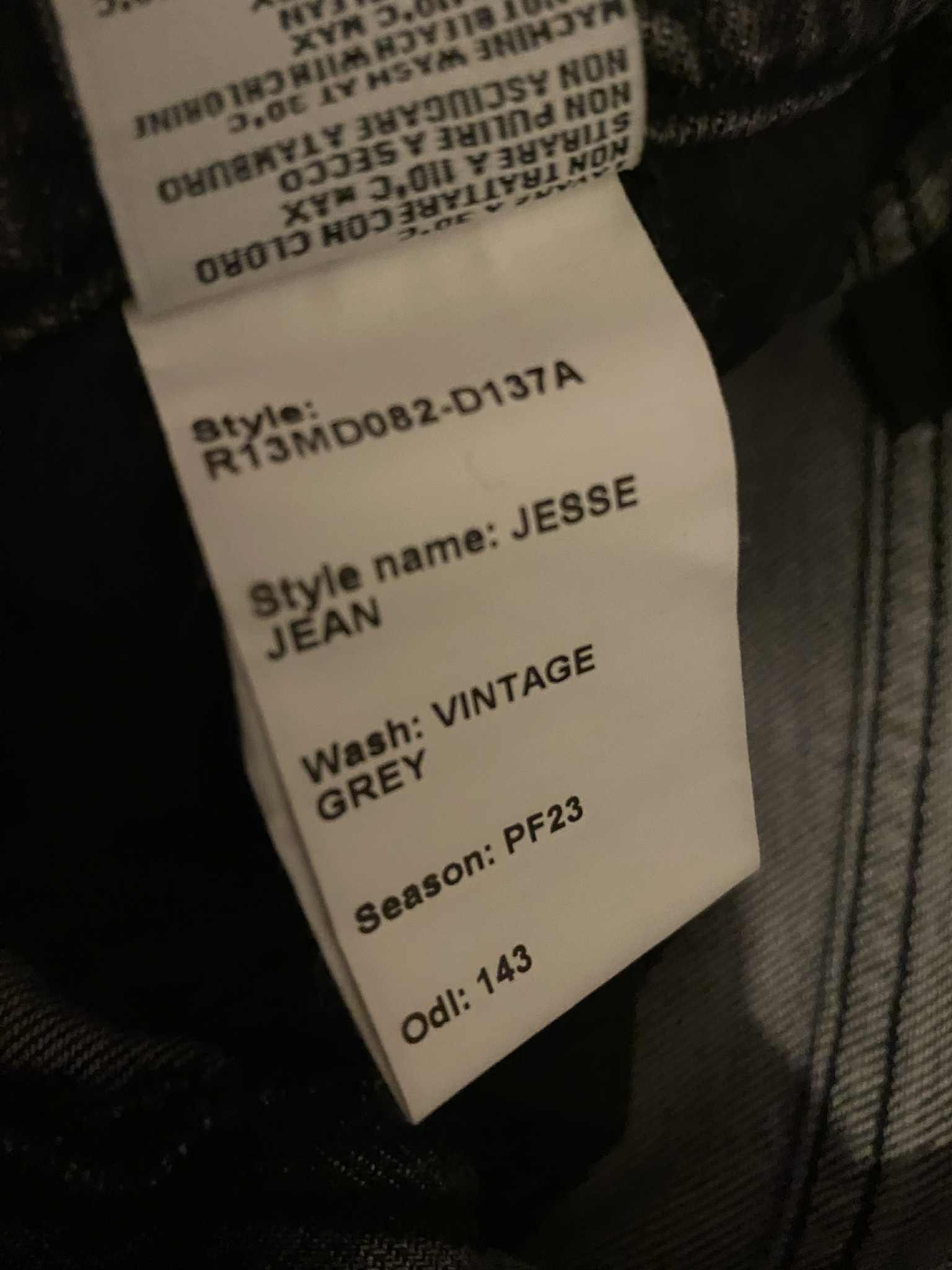 R13 R13 Jesse Jean – Vintage Grey (PF23) Size 32 – Made in Italy Size US 32 / EU 48 - 5 Thumbnail