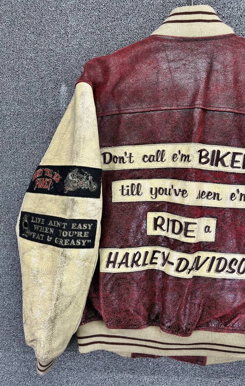 Harley Davidson Vintage Harley Davidson Rare Racing Leather Jacket Size US M / EU 48-50 / 2 - 3 Thumbnail