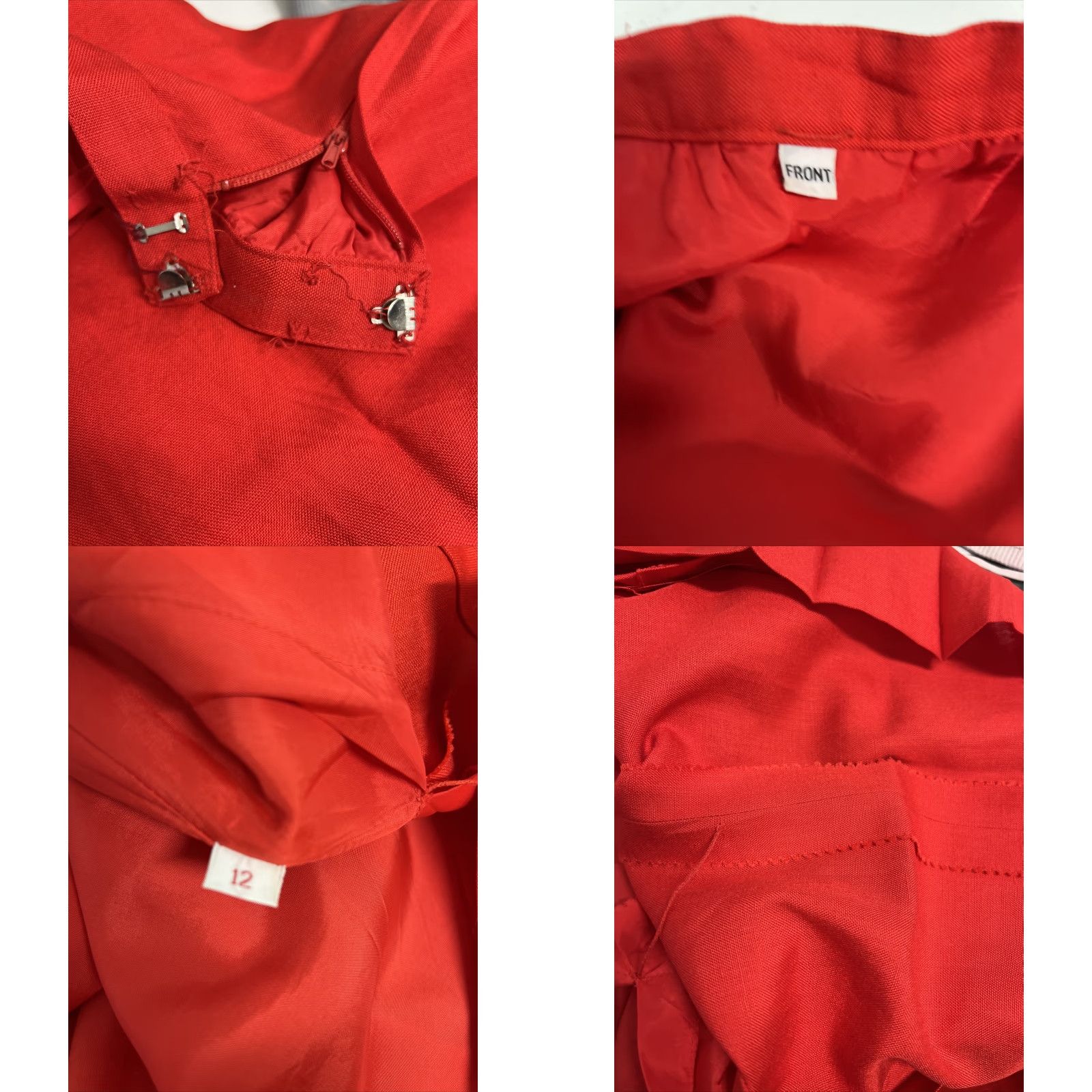 Vintage VINTAGE Adele Simpson Candy Apple Red Linen Blend High Waist Pleated Long Skirt Size 34" / US 12 / IT 48 - 8 Thumbnail