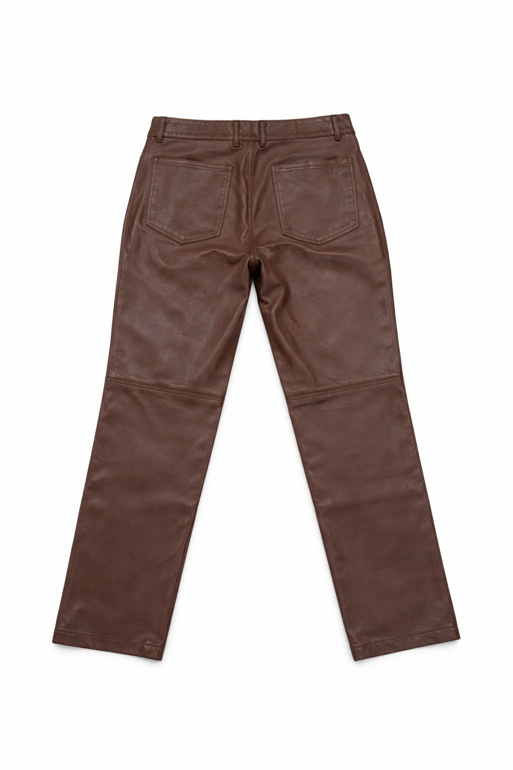 Telfar Straight Leg Leather Pant - Chocolate Size US 34 / EU 50 - 2 Thumbnail