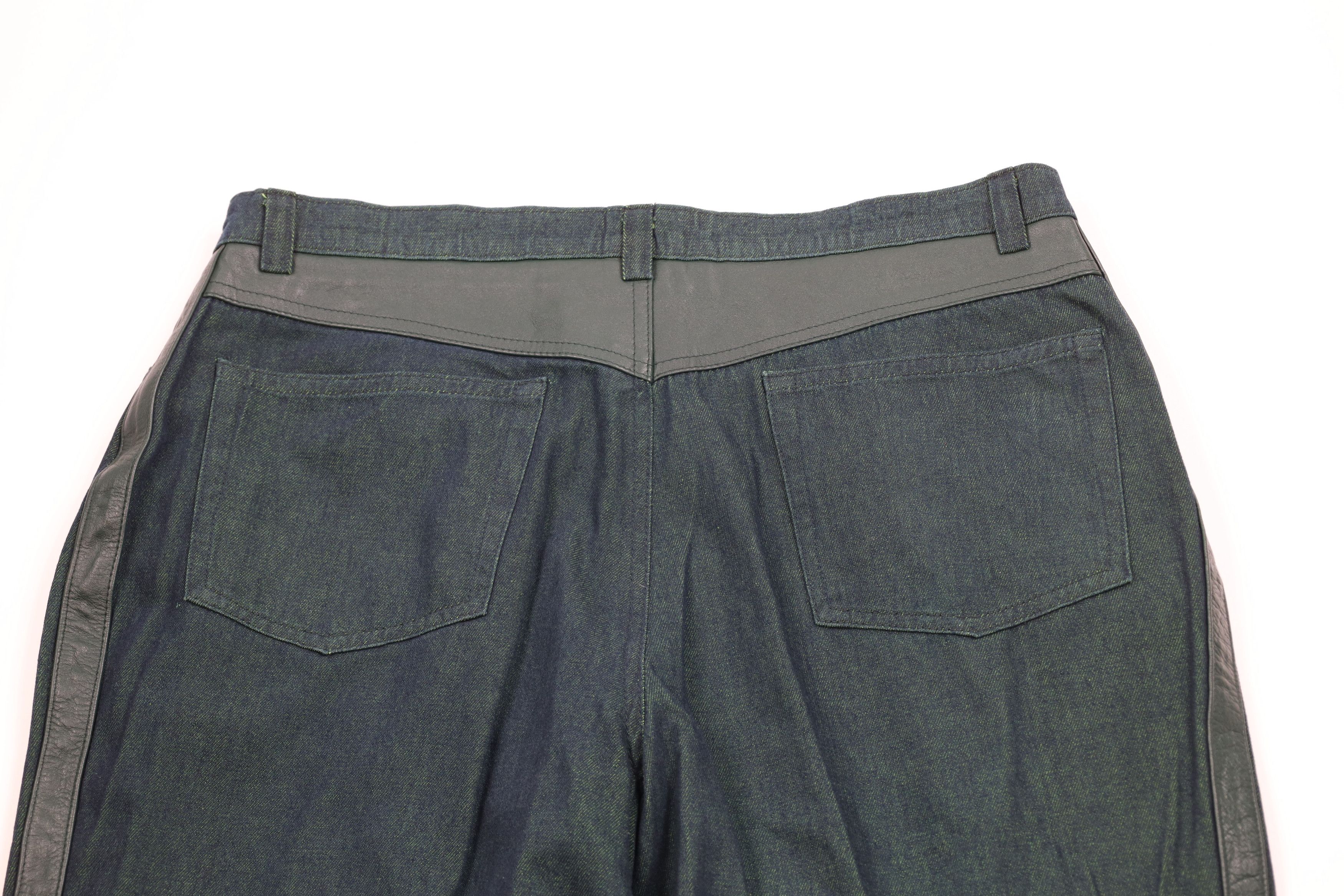 Vintage Vintage 90s Streetwear Trim Baggy Wide Leg Denim Jeans Green Size US 38 / EU 54 - 8 Thumbnail