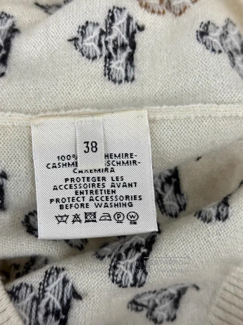 Hermes Hermes White four-leaf clover cashmere cardigan Size XS / US 0-2 / IT 36-38 - 5 Thumbnail