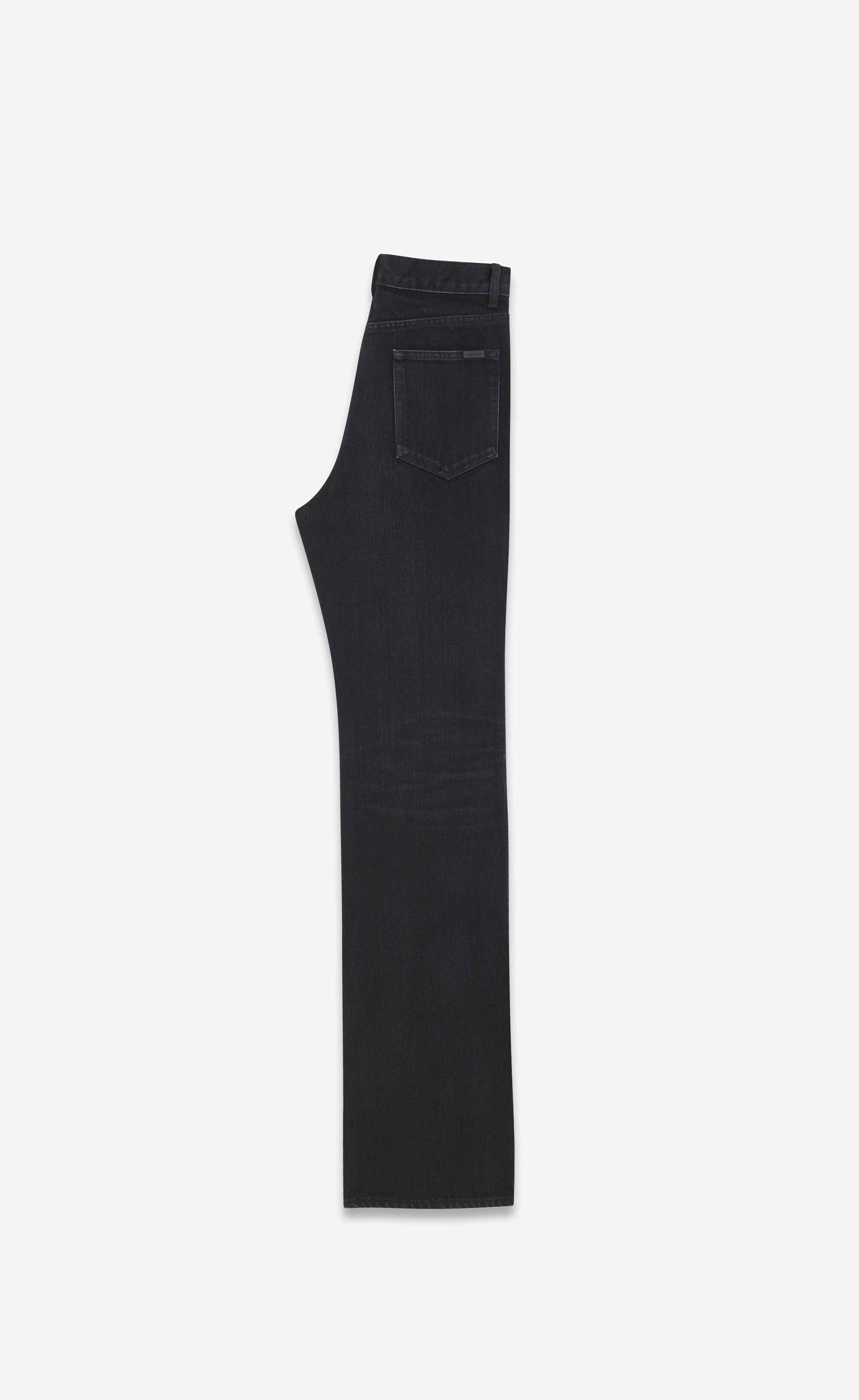 Saint Laurent Paris o1s1wg110125 730605 70's Flared Jeans in Black Size US 27 - 5 Thumbnail