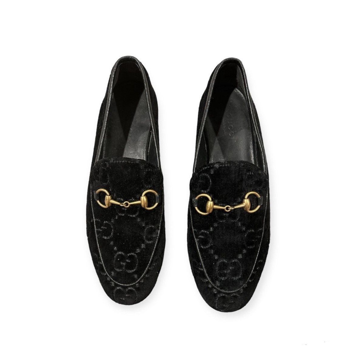 Gucci GUCCI Jordaan Velvet GG Horsebit Loafer Black Size 36 US 6 Size US 6 / IT 36 - 3 Thumbnail