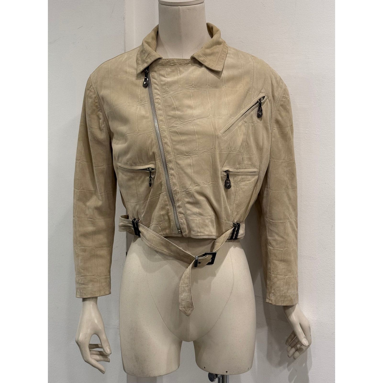 Versace A/W1994 Gianni Versace cropped crocodile leather jacket Size M / US 6-8 / IT 42-44 - 4 Thumbnail