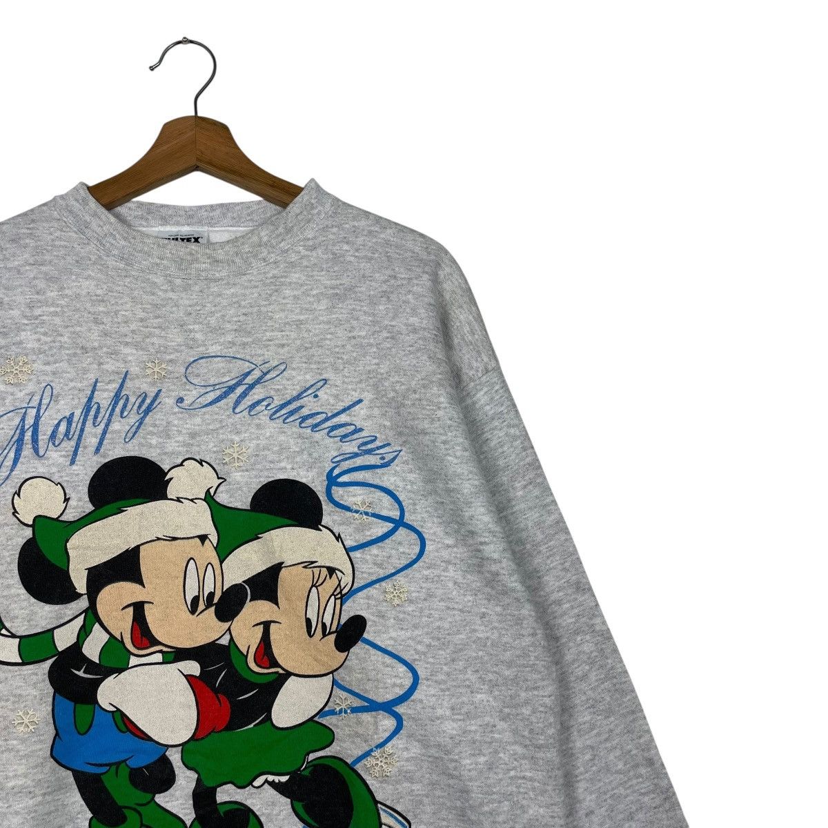 Tultex Vintage 90s Mickey Mouse Happy Holiday Hawaii Sweatshirt Size US L / EU 52-54 / 3 - 5 Thumbnail