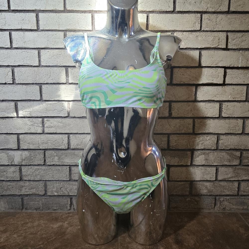 Designer Green Detailed XHLN Bikini Set Size ONE SIZE - 1 Thumbnail