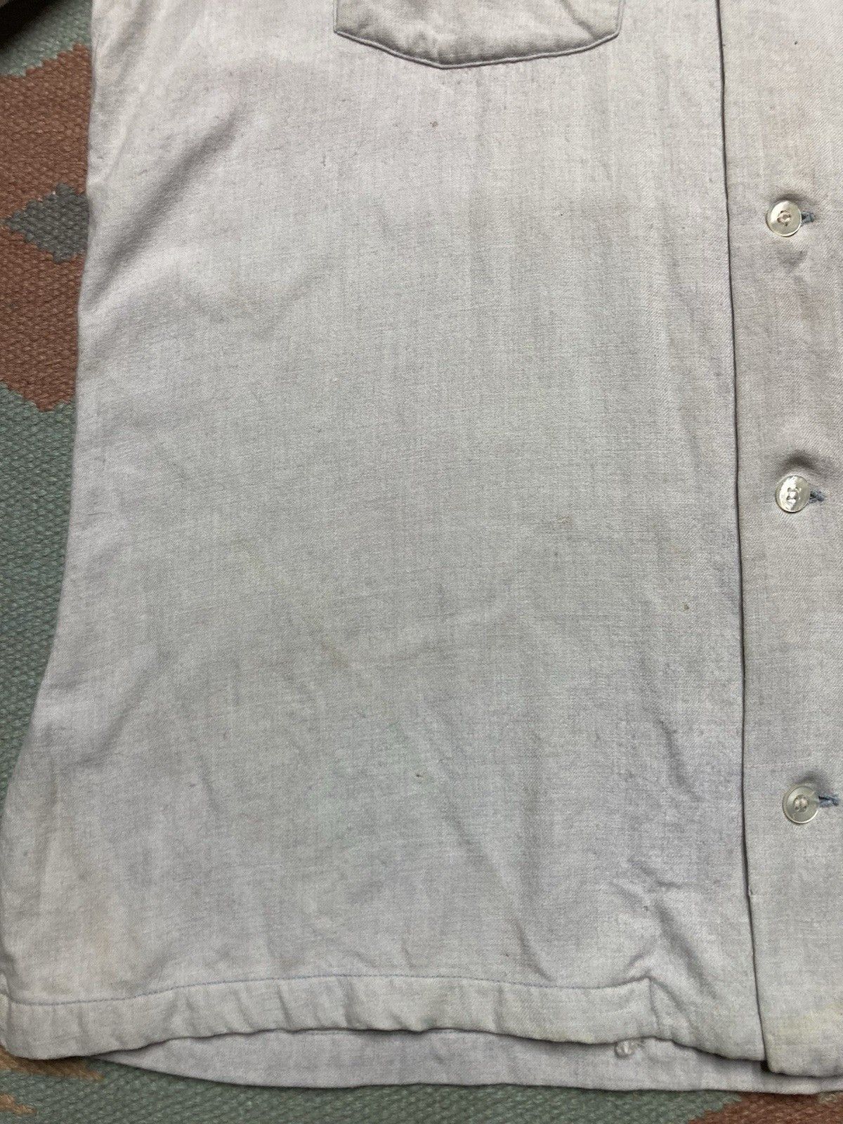 Vintage 1950s loop collar shirt wool rayon distressed rockabilly L Size US L / EU 52-54 / 3 - 7 Thumbnail