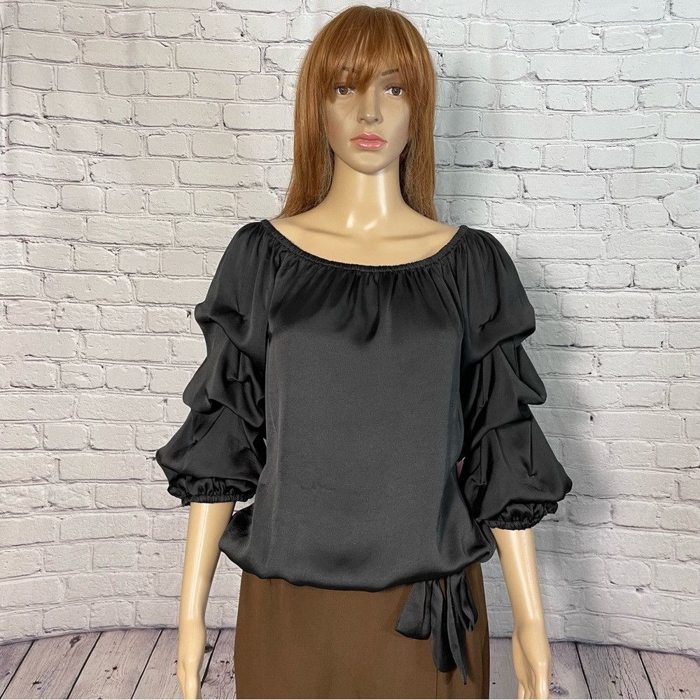 Vince Camuto NWT New $69 Vince Camuto Black Off The Shoulder Balloon Sle Size XS / US 0-2 / IT 36-38 - 3 Thumbnail