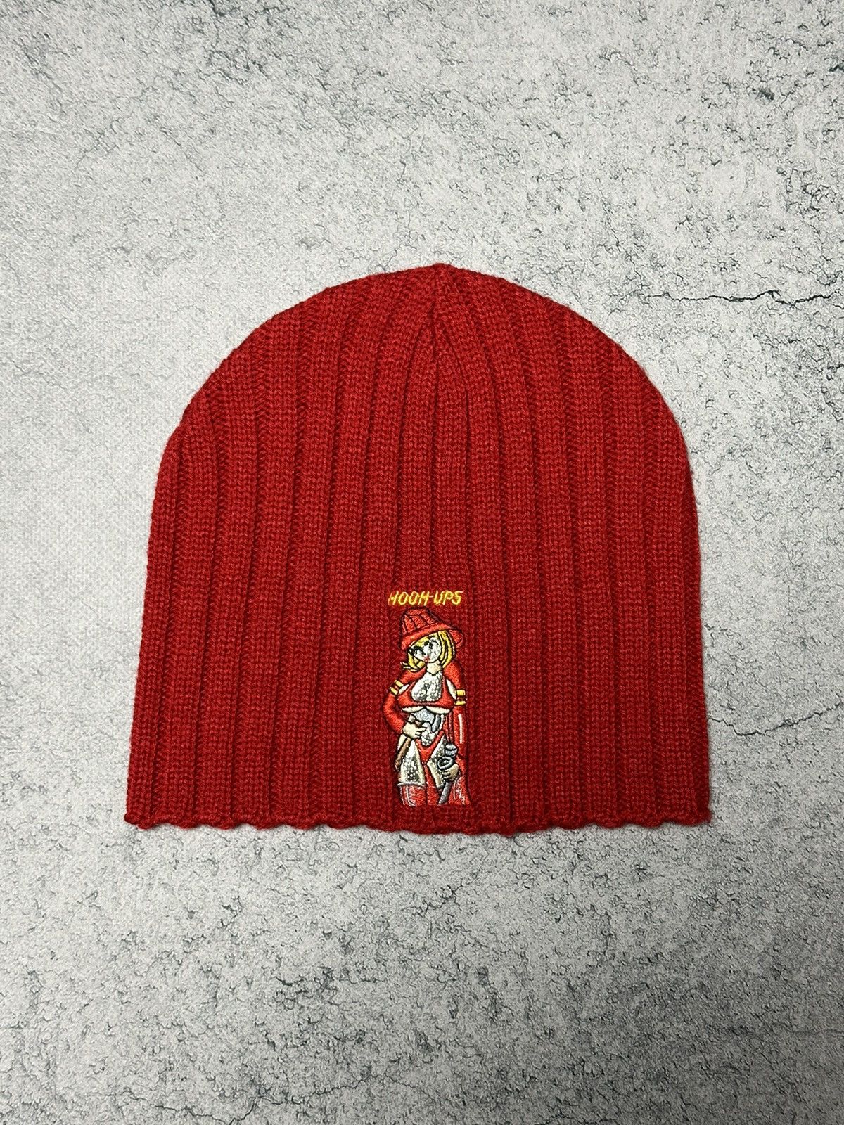 Anime Vintage Hook Ups Fire Anime Girl Beanie Hat Size ONE SIZE - 3 Thumbnail