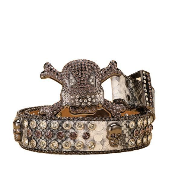 Designer Crazy Vintage Belt Riveted Belts Menswear Accessories Size ONE SIZE - 5 Thumbnail