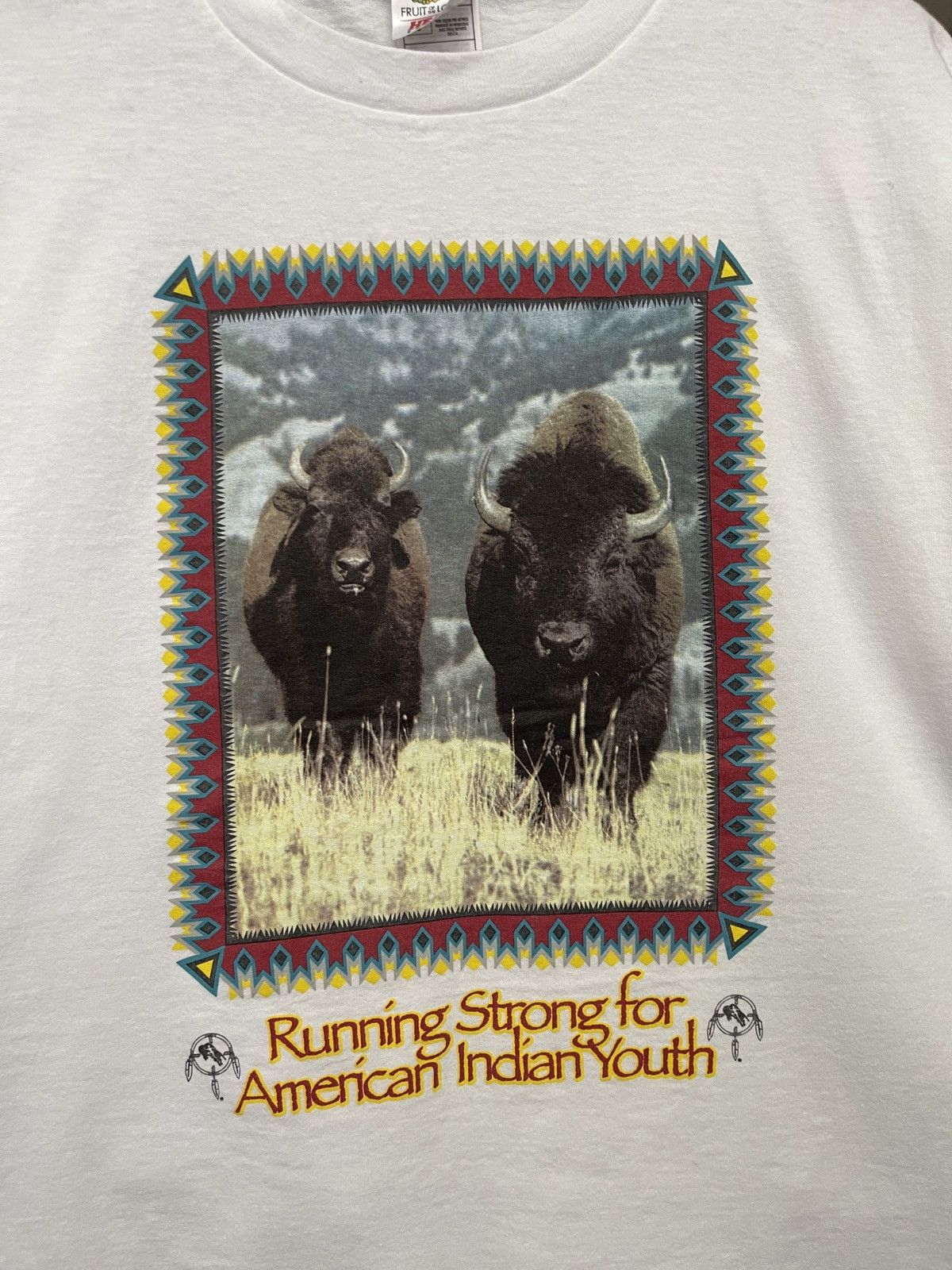 Vintage Vintage 90s Running Strong for America Indian Youth Tee Size US L / EU 52-54 / 3 - 4 Thumbnail