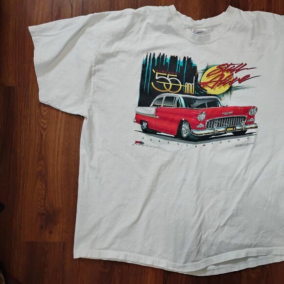 Hanes Vintage Chevrolet Bel Air Classic 55 Still Alive T-Shirt Size US XXL / EU 58 / 5 - 2 Thumbnail