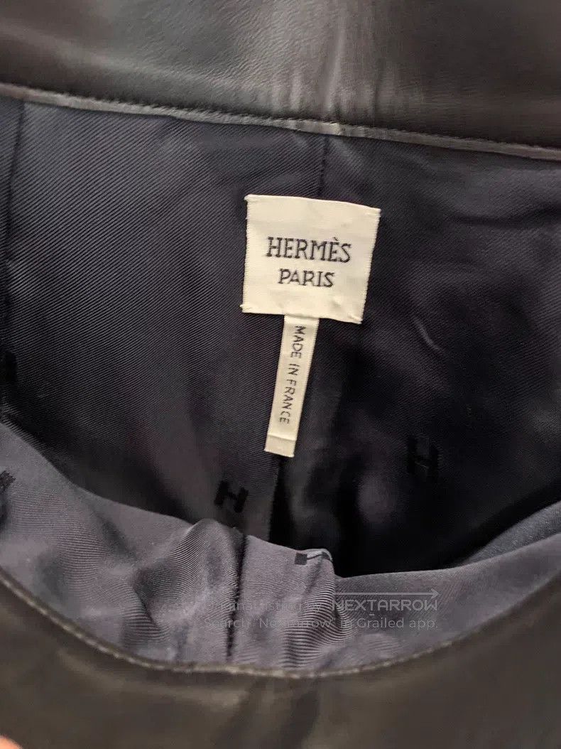 Hermes Hermes Leather skirt Size 24" / US 00 / IT 34 - 2 Thumbnail