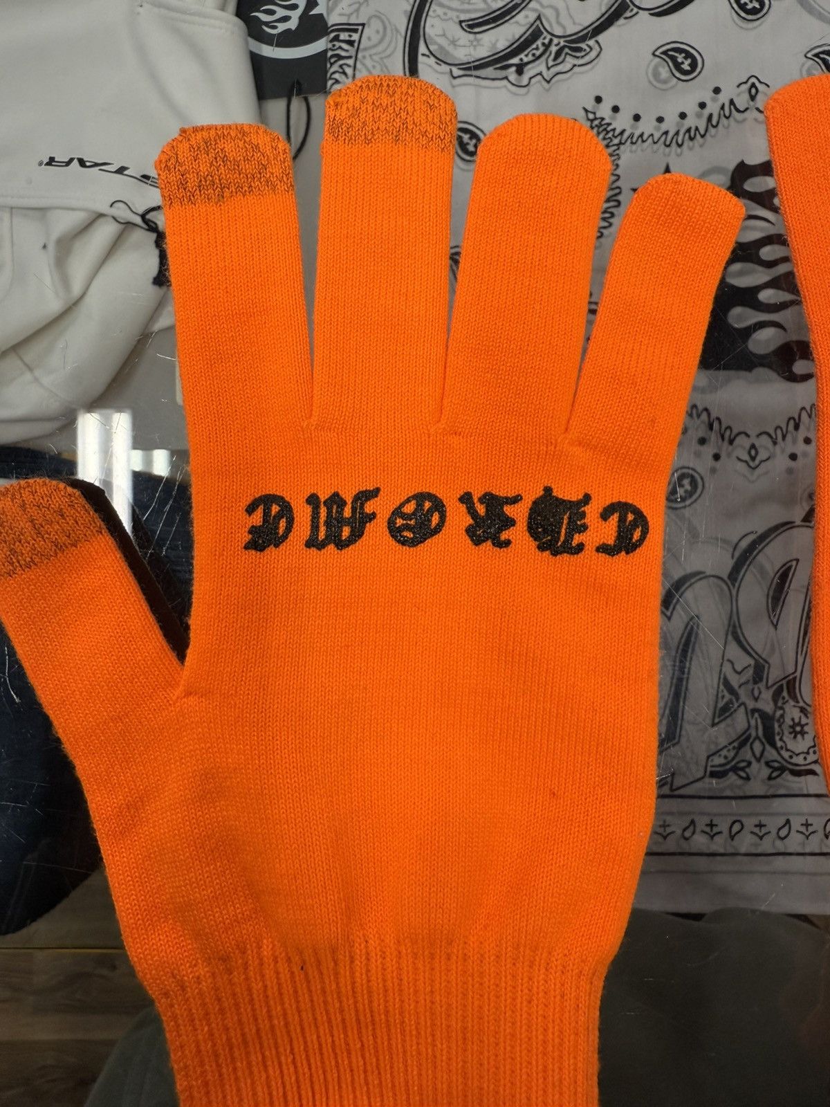 Chrome Hearts Chrome Hearts Orange Gloves Size ONE SIZE - 6 Thumbnail