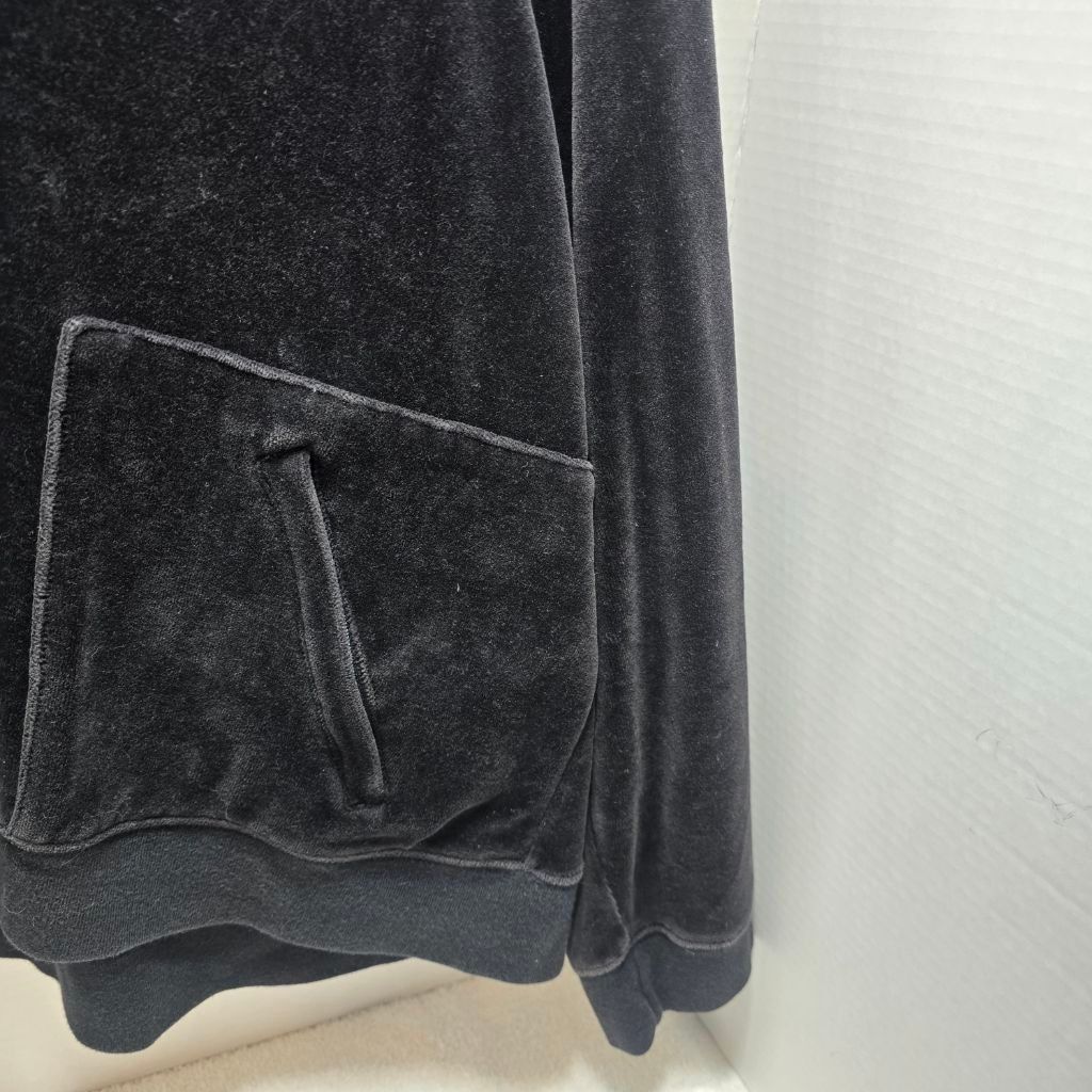 The Unbranded Brand Women's i.e. relaxed Black Velour Full-Zip Hoodie L Size L / US 10 / IT 46 - 5 Thumbnail