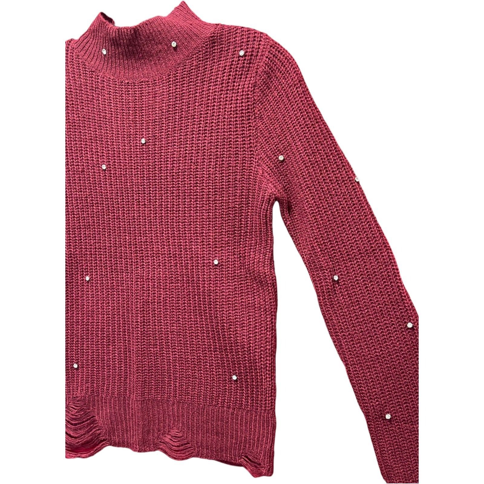 Other FCT With Love - Women's Crochet Long Sleeve Blouse - Burgund Size M / US 6-8 / IT 42-44 - 17 Thumbnail