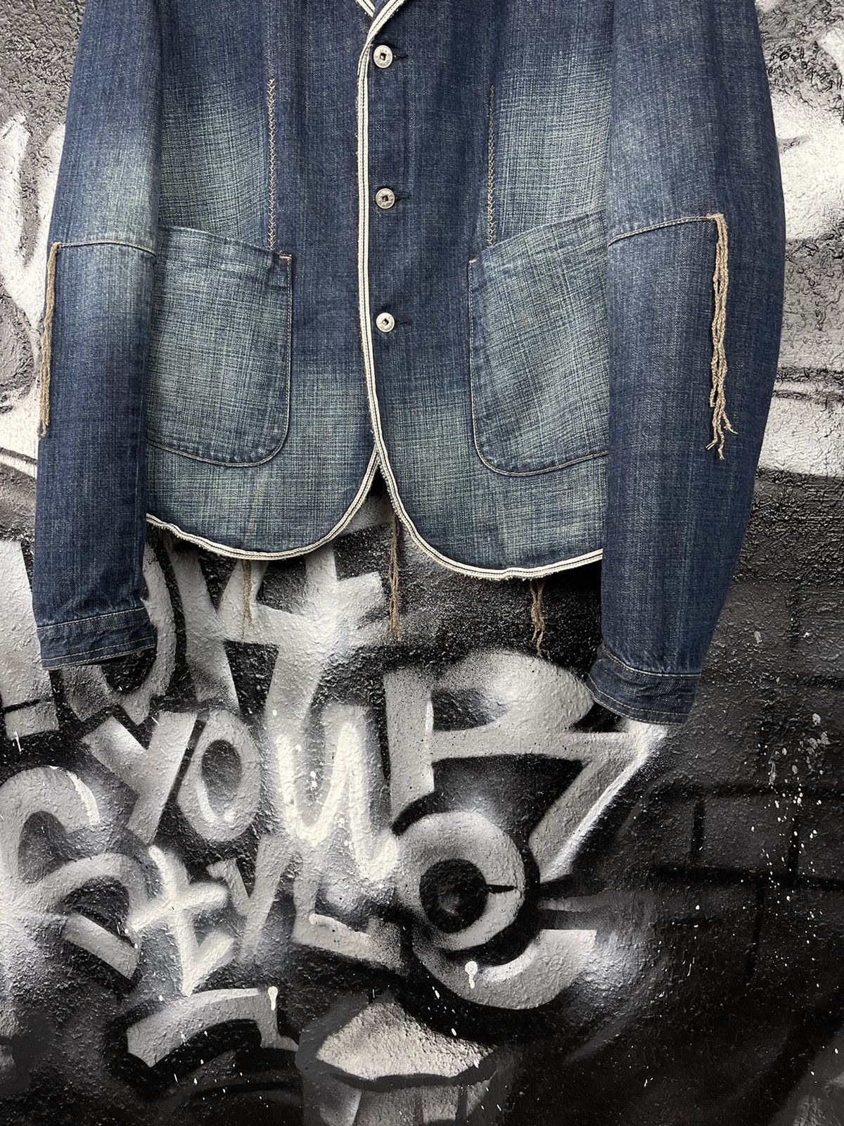 Marithe + Francois Girbaud Marithe Francois Girbaud Designed Denim Blazer Jacket Size M / US 6-8 / IT 42-44 - 4 Thumbnail
