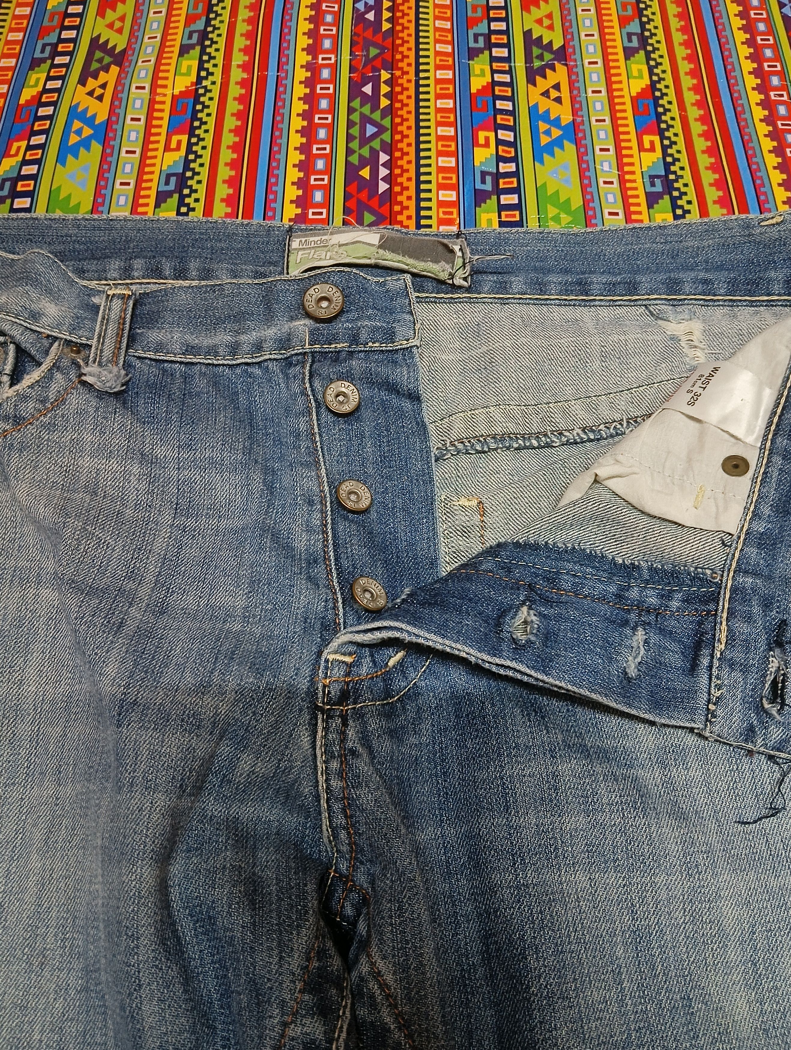 Japanese Brand distressed denim minder brand flared Size US 33 - 10 Thumbnail