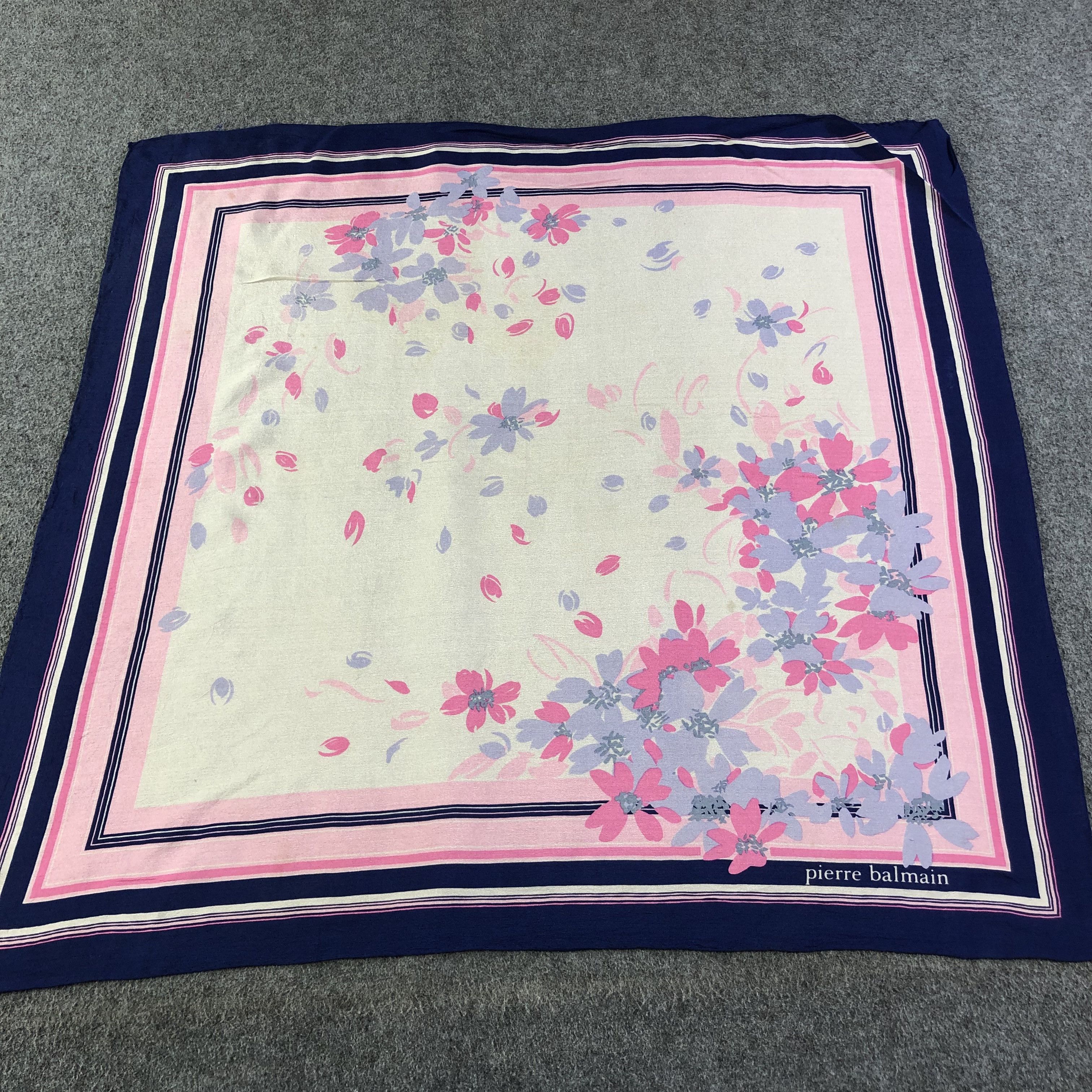 Pierre Balmain Vintage Pierre Balmain Floral Silk Scarf M501 Size ONE SIZE - 1 Thumbnail
