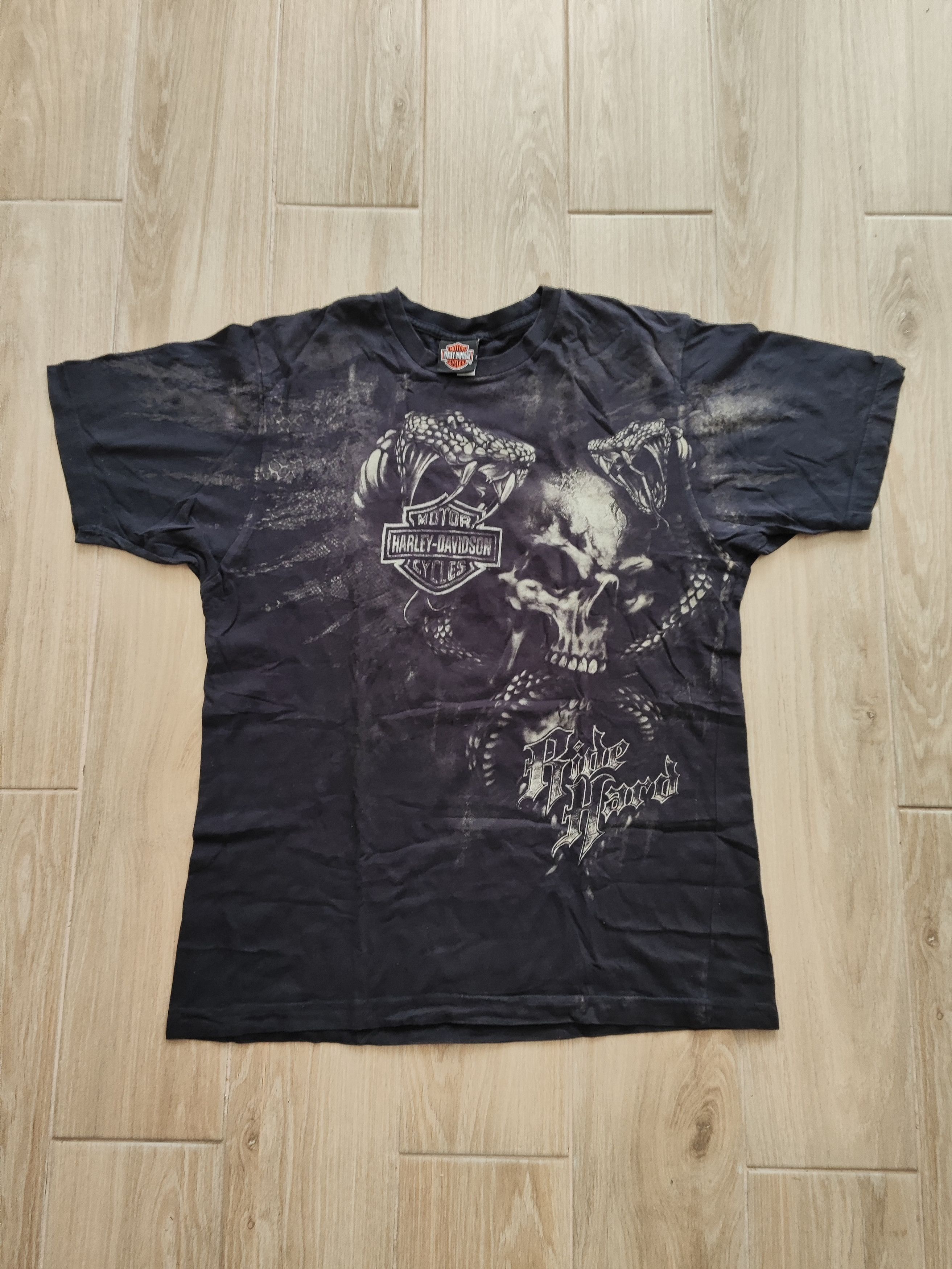 Harley Davidson Vintage Harley-Davidson “Ride Hard” Skull Snake Graphic Tee Size US L / EU 52-54 / 3 - 4 Thumbnail