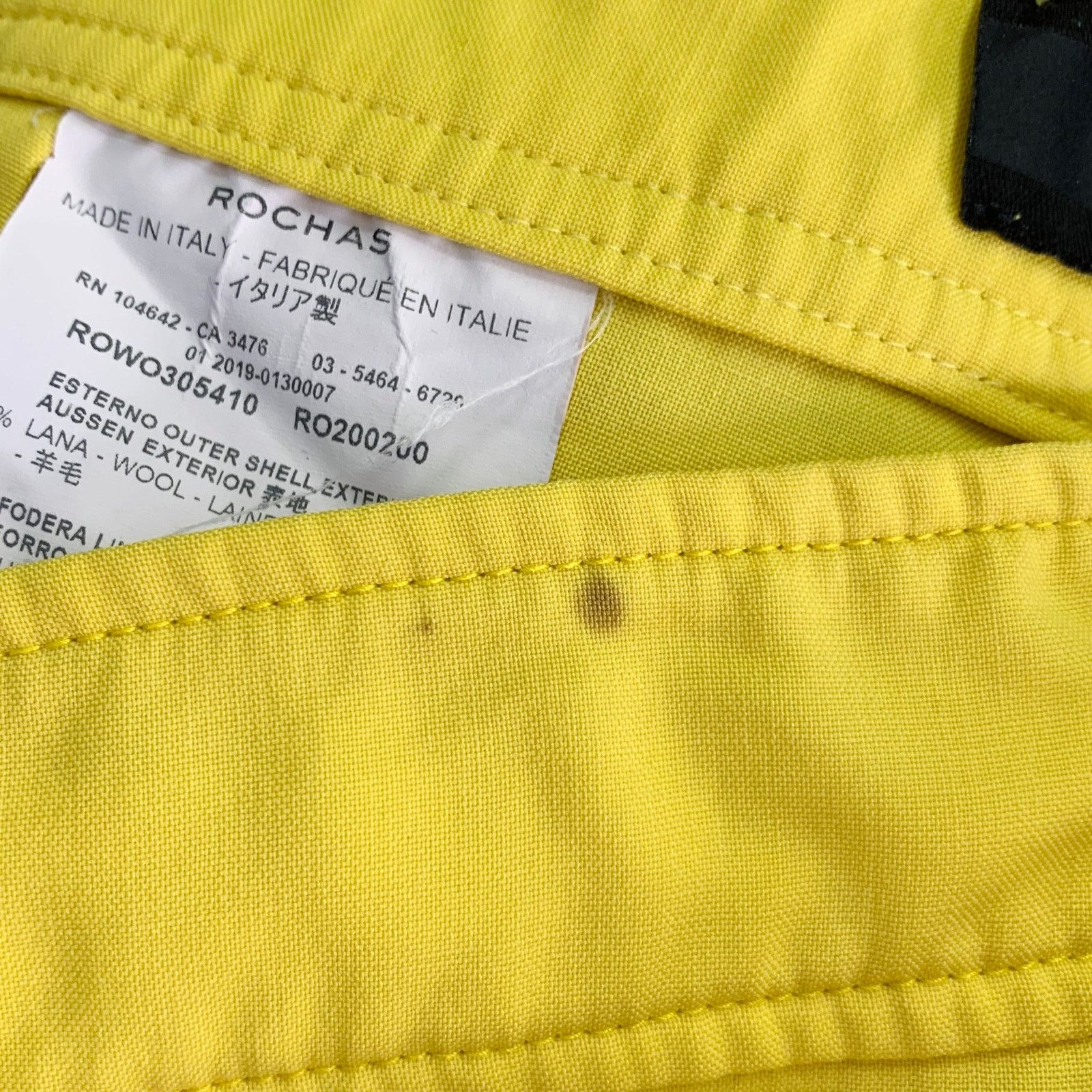 Rochas ROCHAS Size L Neon Yellow Wool Cropped Casual Pants Size 32" / US 10 / IT 46 - 3 Thumbnail