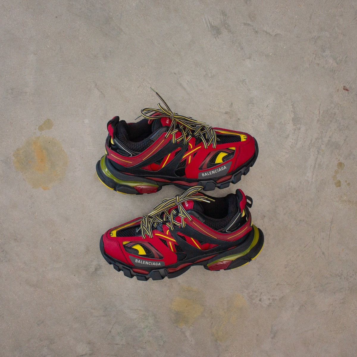 Balenciaga 1.1k Balenciaga Track Sneakers Black Bordeaux Yellow 41 US8 Grailed