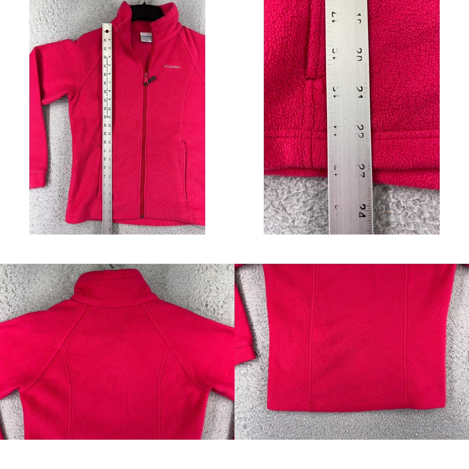 Pinko Columbia Jacket Girls Large Pink Full Zip Mock Neck Polyester Fleece Hiking Gorp Size L / US 10 / IT 46 - 9 Thumbnail