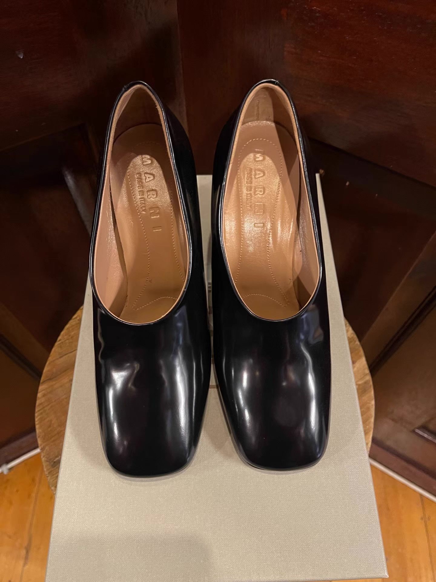 Marni MARNI Women's Black Chunky‑Heel Pumps Ｑ25 Size US 7.5 / IT 37.5 - 5 Thumbnail