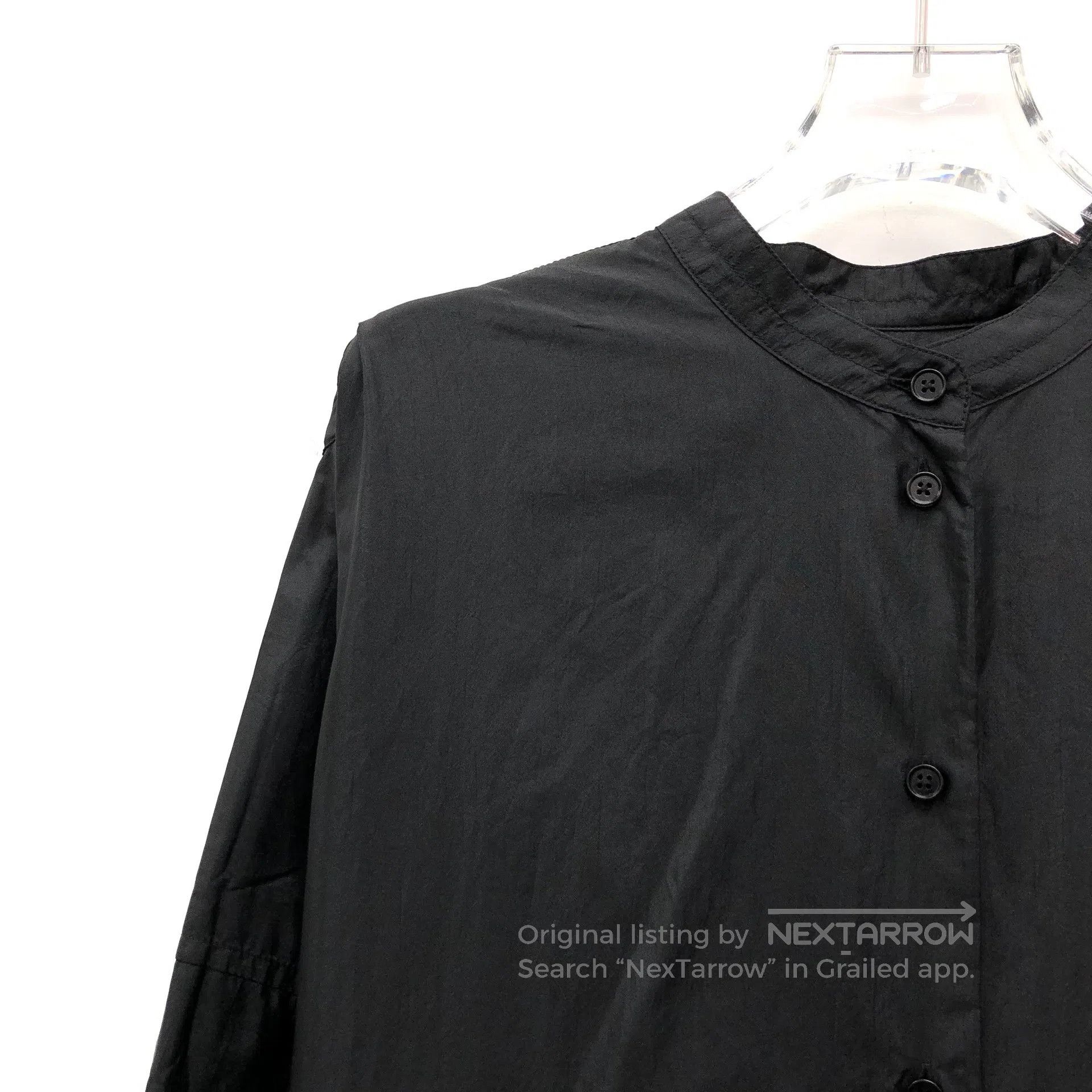 Jil Sander Jil Sander Black Silk Single-breasted Long-sleeve Shirt Dr Size 4XL / US 24-26 - 3 Thumbnail
