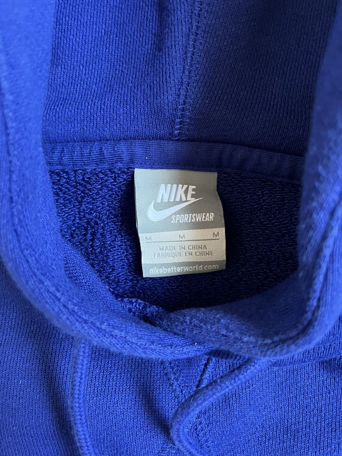 Nike Vintage Nike Y2K Blue Cotton Hoodie Big Velour Logo Size M Size US M / EU 48-50 / 2 - 3 Thumbnail