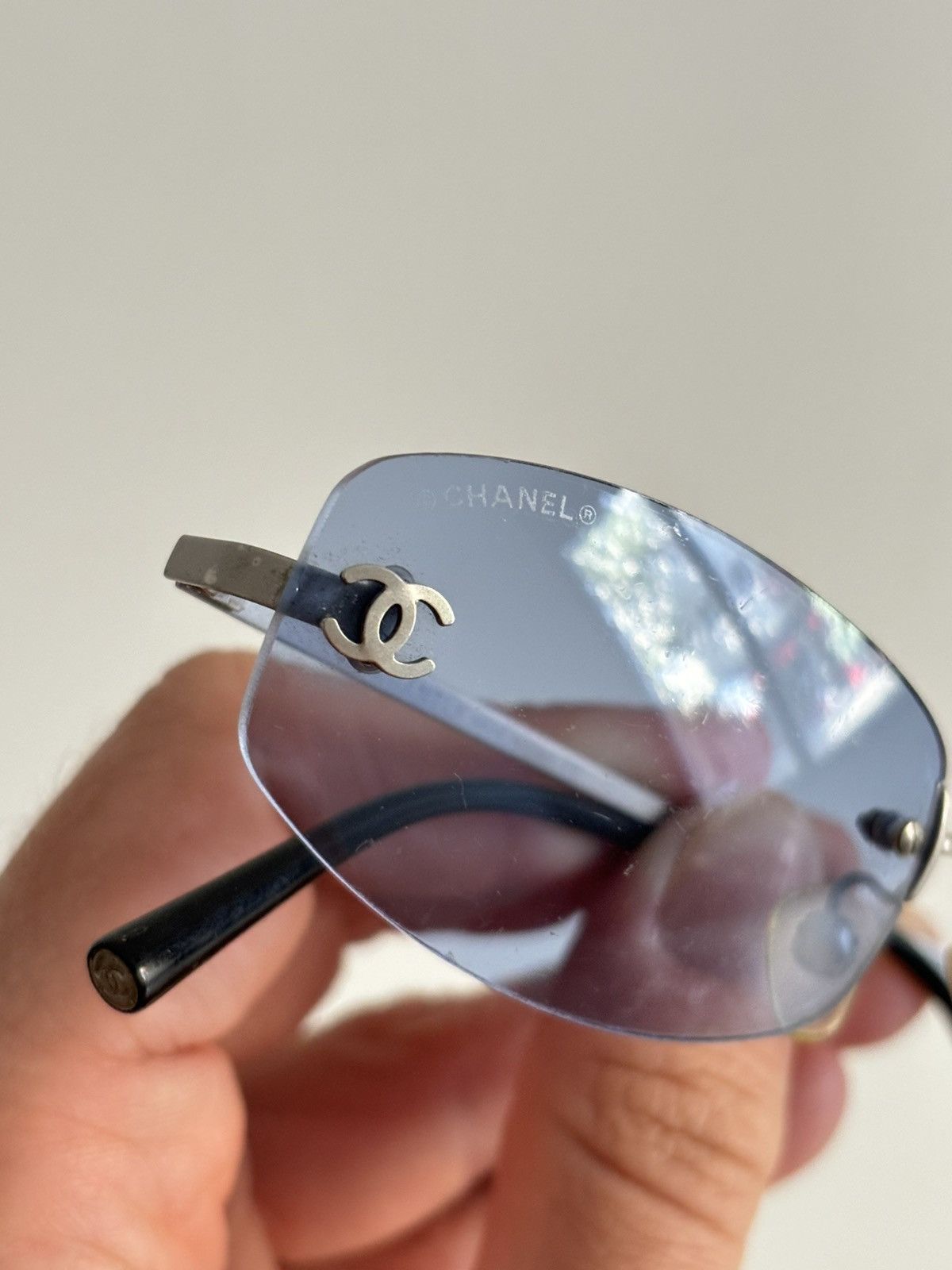 Chanel Chanel Sunglasses 🇺🇸 TAX FREE 4002 Rhinestone Rimles 4017 Size ONE SIZE - 3 Thumbnail